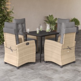 Garten-Essgruppe 5-teilig mit Kissen aus synthetischem Rattan in Beige. von , Gartensets - Ref: Foro24-3213017, Preis: 587,99...