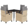 Set comedor de jardín 5 pzas con cojines ratán sintético beige de , Conjuntos de jardín - Ref: Foro24-3213017, Precio: 589,12...