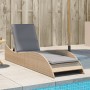 Synthetic rattan sun lounger with beige cushion 60x205x73 cm by , Loungers - Ref: Foro24-368281, Price: 162,39 €, Discount: %