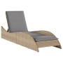 Synthetic rattan sun lounger with beige cushion 60x205x73 cm by , Loungers - Ref: Foro24-368281, Price: 162,39 €, Discount: %