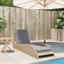 Synthetic rattan sun lounger with beige cushion 60x205x73 cm by , Loungers - Ref: Foro24-368281, Price: 162,39 €, Discount: %