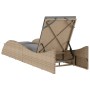 Synthetic rattan sun lounger with beige cushion 60x205x73 cm by , Loungers - Ref: Foro24-368281, Price: 162,39 €, Discount: %