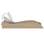 Synthetic rattan sun lounger with beige cushion 60x205x73 cm by , Loungers - Ref: Foro24-368281, Price: 162,39 €, Discount: %