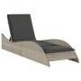 Sun lounger with light gray synthetic rattan cushion 60x205x73 cm by , Loungers - Ref: Foro24-368283, Price: 161,99 €, Discou...