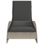 Sun lounger with light gray synthetic rattan cushion 60x205x73 cm by , Loungers - Ref: Foro24-368283, Price: 161,76 €, Discou...