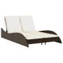 Synthetic rattan sun lounger with brown cushions 114x205x73 cm by , Loungers - Ref: Foro24-368288, Price: 248,84 €, Discount: %