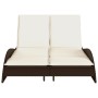 Synthetic rattan sun lounger with brown cushions 114x205x73 cm by , Loungers - Ref: Foro24-368288, Price: 248,84 €, Discount: %