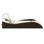 Synthetic rattan sun lounger with brown cushions 114x205x73 cm by , Loungers - Ref: Foro24-368288, Price: 248,84 €, Discount: %