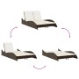 Synthetic rattan sun lounger with brown cushions 114x205x73 cm by , Loungers - Ref: Foro24-368288, Price: 248,84 €, Discount: %