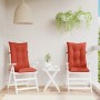 High back chair cushions 2 units red melange fabric 120x50x7 cm by , Cushions for chairs and sofas - Ref: Foro24-4002364, Pri...