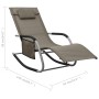 Taupe and gray textilene lounger by vidaXL, Loungers - Ref: Foro24-310507, Price: 86,99 €, Discount: %