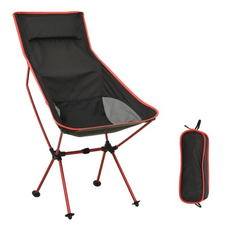 Silla de camping plegable PVC y aluminio negro de vidaXL, Mobiliario de camping - Ref: Foro24-310542, Precio: 56,97 €, Descue...