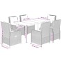 Garden dining set 7 pieces and light gray synthetic rattan cushions by , Garden sets - Ref: Foro24-3262900, Price: 742,75 €, ...