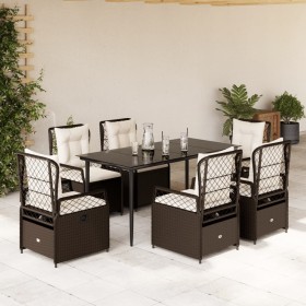 Garten-Essgruppe, 7-teilig, mit braunen Polstern aus synthetischem Rattan. von , Gartensets - Ref: Foro24-3262975, Preis: 752...