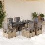 Set comedor de jardín 7 pzas con cojines ratán sintético beige de , Conjuntos de jardín - Ref: Foro24-3263003, Precio: 751,99...