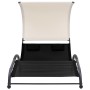 Double sun lounger with black textilene canopy by vidaXL, Loungers - Ref: Foro24-310543, Price: 217,86 €, Discount: %