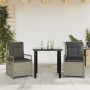 3-piece garden dining set with light gray synthetic rattan cushions by , Garden sets - Ref: Foro24-3263034, Price: 281,13 €, ...