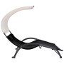 Double sun lounger with black textilene canopy by vidaXL, Loungers - Ref: Foro24-310543, Price: 217,86 €, Discount: %