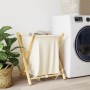 White cream bamboo laundry basket 45x55x63.5 cm by , Laundry baskets - Ref: Foro24-368035, Price: 39,85 €, Discount: %