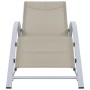 2 aluminum sun loungers with a cream-colored side table by vidaXL, Loungers - Ref: Foro24-310536, Price: 209,14 €, Discount: %