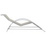 2 aluminum sun loungers with a cream-colored side table by vidaXL, Loungers - Ref: Foro24-310536, Price: 209,14 €, Discount: %