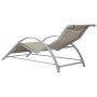 2 aluminum sun loungers with a cream-colored side table by vidaXL, Loungers - Ref: Foro24-310536, Price: 209,14 €, Discount: %