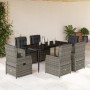 Set comedor jardín 7 pzas y cojines ratán sintético gris de , Conjuntos de jardín - Ref: Foro24-3262858, Precio: 713,92 €, De...