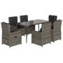 Set comedor jardín 7 pzas y cojines ratán sintético gris de , Conjuntos de jardín - Ref: Foro24-3262858, Precio: 713,92 €, De...