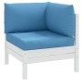 Palettensofa-Kissen, 3 Stück, Stoff in meliertem Blau. von , Kissen für Stühle und Sofas - Ref: Foro24-4002656, Preis: 46,17 ...