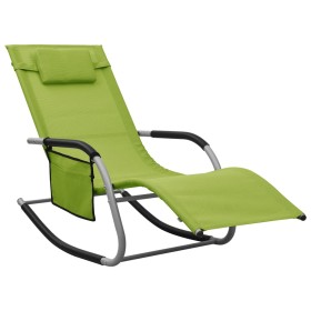 Green and gray textilene sun lounger by vidaXL, Loungers - Ref: Foro24-310508, Price: 73,74 €, Discount: %