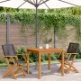 Garden chairs 2 units solid acacia wood and black PE rattan by , Garden chairs - Ref: Foro24-367663, Price: 122,97 €, Discoun...