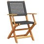 Garden chairs 2 units solid acacia wood and black PE rattan by , Garden chairs - Ref: Foro24-367663, Price: 122,97 €, Discoun...