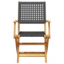 Garden chairs 2 units solid acacia wood and black PE rattan by , Garden chairs - Ref: Foro24-367663, Price: 122,97 €, Discoun...