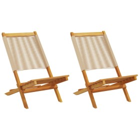 Garden chairs 2 units solid acacia wood polypropylene beige by , Garden chairs - Ref: Foro24-367689, Price: 111,99 €, Discoun...