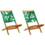 Garden chairs 2 units acacia wood and leaf print fabric by , Garden chairs - Ref: Foro24-367694, Price: 107,87 €, Discount: %