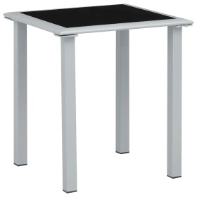 Mesa de jardín acero y vidrio negro y plateado 41x41x45 cm de vidaXL, Mesas de jardín - Ref: Foro24-310541, Precio: 27,99 €, ...