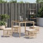 Gartenhocker mit Kissen 4 Stück PE-Rattan beige 41x41x36cm von , Hocker für den Außenbereich - Ref: Foro24-365059, Preis: 95,...