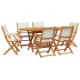 Set de comedor de jardín 7 pzas tela madera maciza blanco crema de , Conjuntos de jardín - Ref: Foro24-3281712, Precio: 479,9...