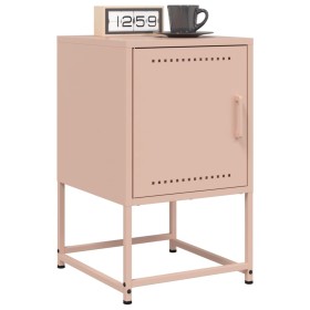 Bedside tables 2 units pink steel 36x39x60.5 cm by , Nightstands - Ref: Foro24-846449, Price: 91,37 €, Discount: %