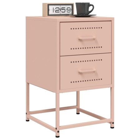 Bedside tables 2 units pink steel 36x39x60.5 cm by , Nightstands - Ref: Foro24-846461, Price: 123,99 €, Discount: %