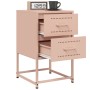 Bedside tables 2 units pink steel 36x39x60.5 cm by , Nightstands - Ref: Foro24-846461, Price: 123,99 €, Discount: %