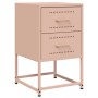 Bedside tables 2 units pink steel 36x39x60.5 cm by , Nightstands - Ref: Foro24-846461, Price: 123,99 €, Discount: %