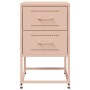 Bedside tables 2 units pink steel 36x39x60.5 cm by , Nightstands - Ref: Foro24-846461, Price: 123,99 €, Discount: %