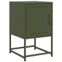 Bedside table in olive green steel, 36x39x60.5 cm by , Nightstands - Ref: Foro24-846454, Price: 53,86 €, Discount: %