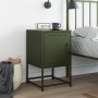 Bedside table in olive green steel, 36x39x60.5 cm by , Nightstands - Ref: Foro24-846454, Price: 53,86 €, Discount: %