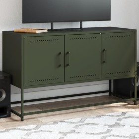 TV stand in olive green steel, 100.5x39x60.5 cm by , TV Furniture - Ref: Foro24-846480, Price: 99,21 €, Discount: %