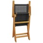 Folding garden chairs 6 pcs solid wood and black PE rattan by , Garden chairs - Ref: Foro24-3214556, Price: 240,57 €, Discoun...