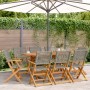 Folding garden chairs 8 pcs solid wood and gray PE rattan by , Garden chairs - Ref: Foro24-3214561, Price: 534,18 €, Discount: %