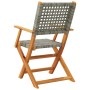 Folding garden chairs 8 pcs solid wood and gray PE rattan by , Garden chairs - Ref: Foro24-3214561, Price: 534,18 €, Discount: %