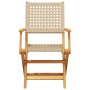 Folding garden chairs 6 pcs solid wood and beige PE rattan by , Garden chairs - Ref: Foro24-3214563, Price: 401,36 €, Discoun...